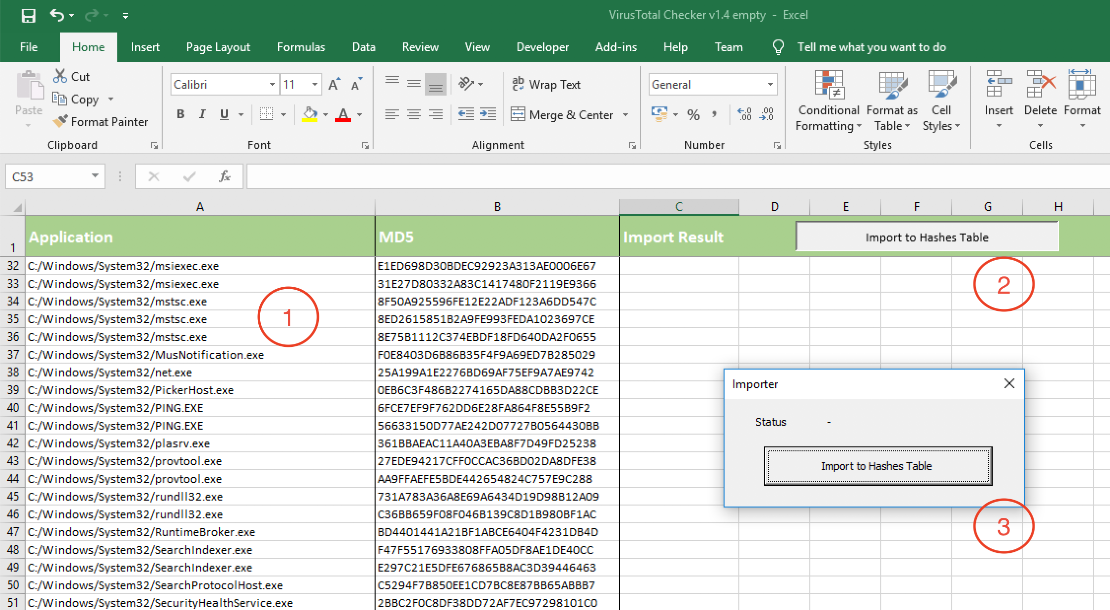 excel vba md5 hash file